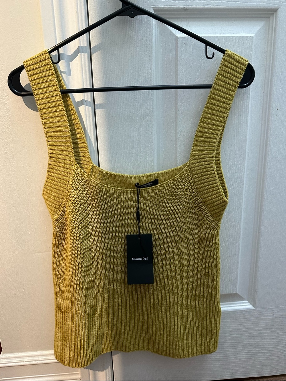 Massimo Dutti Mustard Ribbed Knit Tank